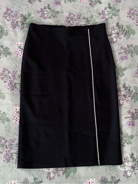 Vintage Agaci Too Y2K Black Rhinestone Midi Skirt ✨🖤